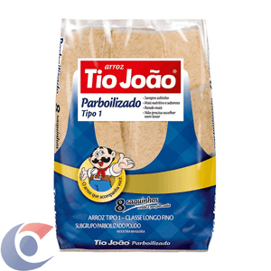 Arroz Tipo 1 Parboilizado Tio João 1kg Com 8 Pacotinhos
