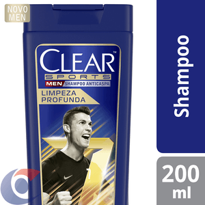 Shampoo Anticaspa Clear Men Sports Limpeza Profunda 200ml