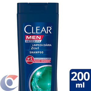 Shampoo Anticaspa Clear Limpeza Diária 2 Em 1 200ml