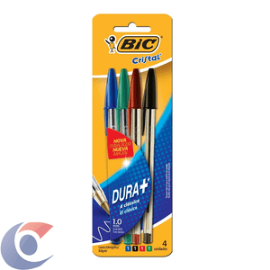 Caneta Bic Cristal Azul, Preto E Vermelho Un