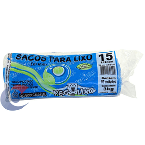 Saco Para Lixo Peg Lixo Azul 15l