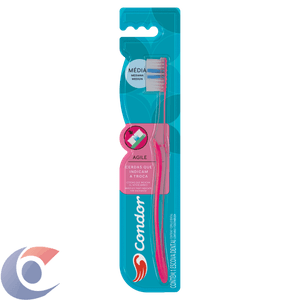 Escova Dental Média Condor Agile Cabeça M Grátis Capa Protetora