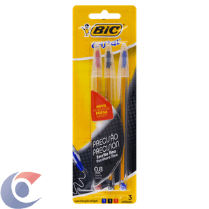 Caneta Esferográfica Bic Cristal Fina 3 Un