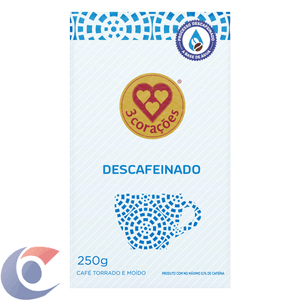 Café 3 Corações Torrado E Moído A Vácuo Descafeinado 250g