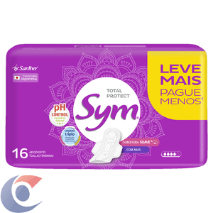 Absorvente Sym Total Protect Suave Com Abas - Leve 16, Pague 14