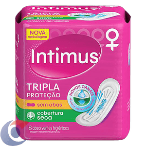 Absorvente Intimus Sem Abas Tripla Proteção Cobertura Seca 8 Un