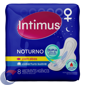 Absorvente Com Abas Noturno Intimus Gel Suave Azul 8 un