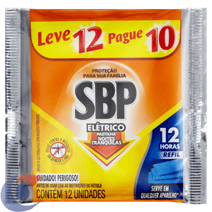 Sbp Repelente Elétrico Pastilha Refil 12 Horas Leve 12 Un Pague 10
