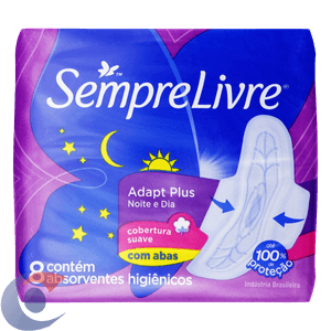 Absorvente Sempre Livre Adapt Plus Noite E Dia Suave Com Abas Un