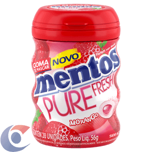 Goma Mentos Mastigavel Morango 56g