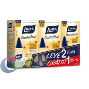 Adoçante Líquido Linea 75ml Sucralose 2 Unidades, Grátis 1 Unidade De 25ml