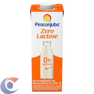 Leite Uht Semidesnatado Zero Lactose Piracanjuba Caixa Com Tampa 1l