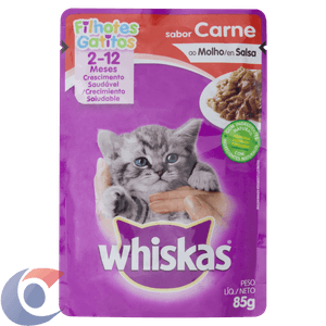 Alimento Para Gatos Whiskas Carne Ao Molho Filhote 85g