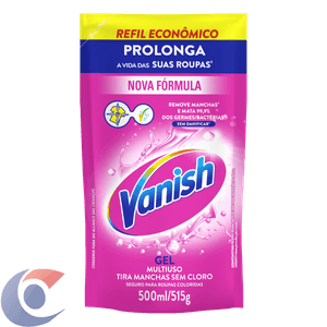 Tira Manchas Em Gel Vanish Multiuso 500ml Refil Econômico Para Roupas Coloridas