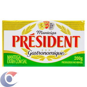 Manteiga Extra Com Sal Président Gastronomique 200g Tablete
