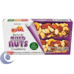 Barra De Mixed Nuts Agtal Cranberry 60g