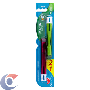 Escova Dental Macia Condor Trip Cabeça M Leve 2 Pague 1 Unidade