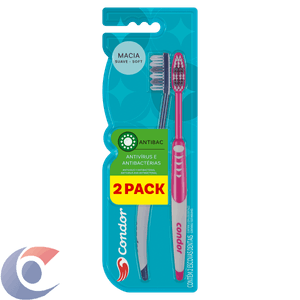 Escova Dental Macia Condor Antibac Cabeça M Leve 2 Pague 1 Unidade