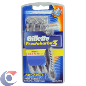 Aparelho De Barbear Gillette Presto Barba 3 - Leve 4 Pague 3
