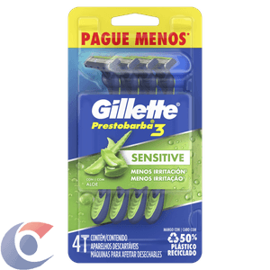 Aparelho De Barbear Gillette Prestobarba3 Sense Care - Leve 4 Pague 3