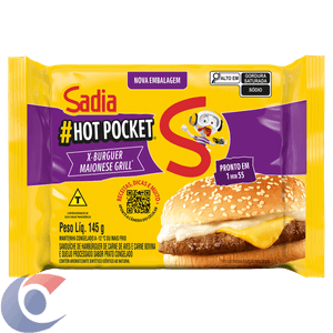 Sanduiche Sadia Congelado Hot Pocket X-Burguer Maionese Grill 145g