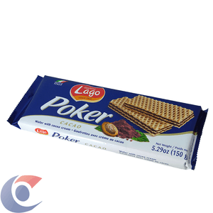 Biscoito Italiano Wafer Gastone Lago Poker Creme De Cacau 150g
