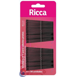 Grampo Para Cabelo Ricca Preto N° 5 340