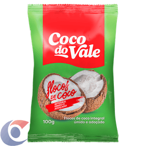 Coco Ralado Em Flocos Do Vale Úmido Adoçado 100g