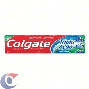 Creme Dental Colgate Tripla Ação Menta Original Tamanho Família 180g