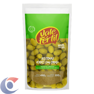 Azeitona Verde Vale Fértil Com Caroço Sachê 300g