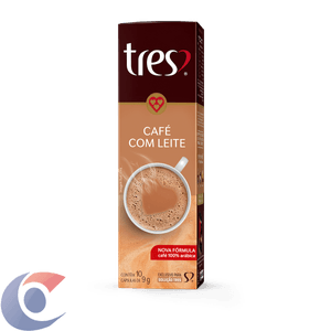 Café Com Leite Três Em Cápsula Caixa 90g