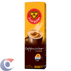 Cappuccino Em Cápsula 3 Corações Classic 110g