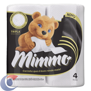 Papel Higiênico Mimmo Folha Tripla Neutro 20 Metros 4 Un