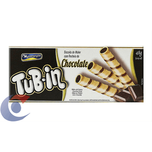 Biscoito Tub-In Montevérgine Recheio De Chocolate 48g