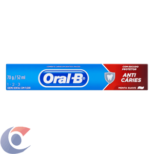 Creme Dental Oral-B 123 Anticáries Menta Suave 70g
