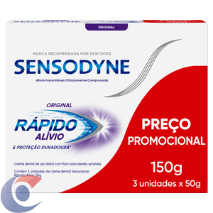 Creme Dental Sensodyne Rápido Alívio 50g - Leve 3 Pague 2