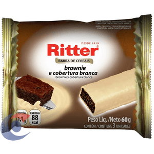 Barra De Cereais Ritter Brownie De Chocolate Com Cobertura Branca Light 60g