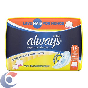 Absorvente Always Super Proteção Suave Com Abas 16 Unidades