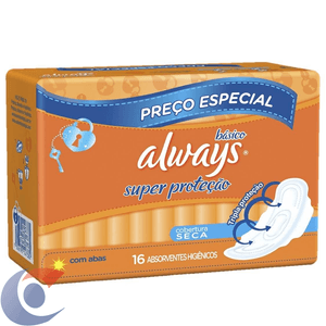 Absorvente Always Super Proteção Seca Com Abas 16 Un