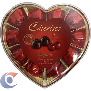 Bombom Belga Cupido Chocolate Com Cereja Coração 125g