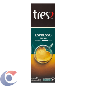Café Três corações Em Cápsula Torrado E Moído Espresso Pleno 80g 10Un