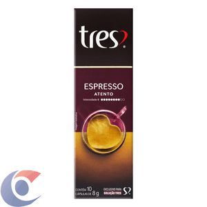 Café Três Em Cápsula Torrado E Moído Espresso Atento 80g