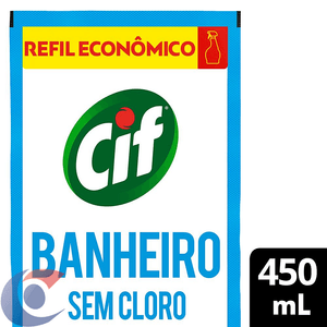 Limpador Especialista Cif Banheiro Sem Cloro 450 Ml Refil Econômico