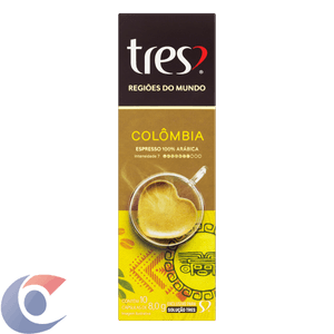 Café Três Em Cápsula Torrado E Moído Espresso Colômbia Regiões Do Mundo 80g