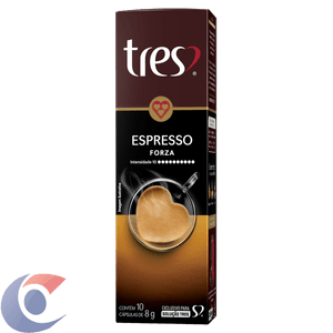 Café Três Em Cápsula Torrado E Moído Espresso Forza Caixa 80g