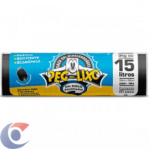 Saco Para Lixo Peg Lixo Preto 15 L 80 Un