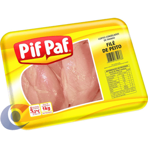 Filé De Peito De Frango Congelado Pif Paf Bandeja 1kg