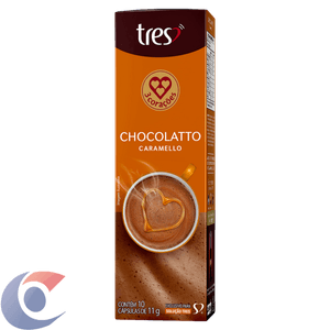 Chocolate Quente Em Cápsula Chocolatto Caramello Tres Corações 110g 10Un
