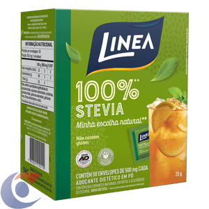 Adoçante Em Pó Linea Com Stevia 50 Sachês 0,6g