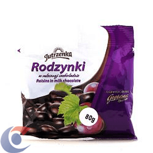 Chocolate Polonês Jutrzenka Amargo Uva Passa 80g